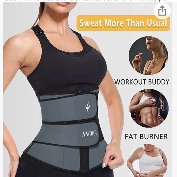 Waist trainer brand new unfortunately did not fit me. Angool brand. Grey black
